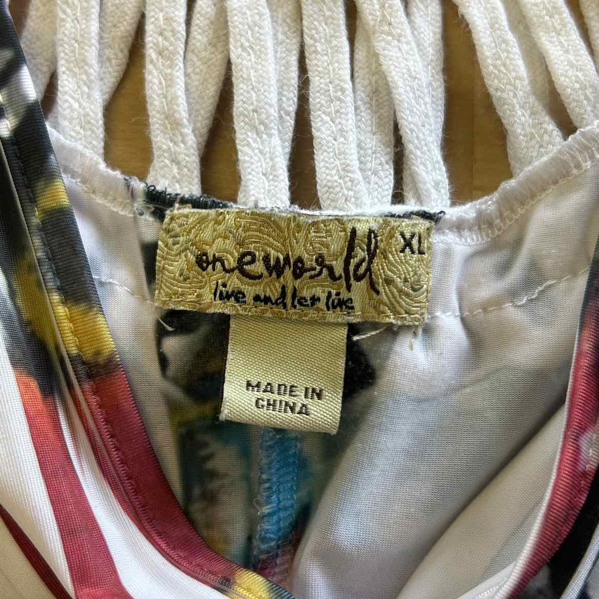 one world Size XL Multi-Color Preloved Tank