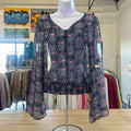 Love fire Size L Blue Sheer Preloved Blouse
