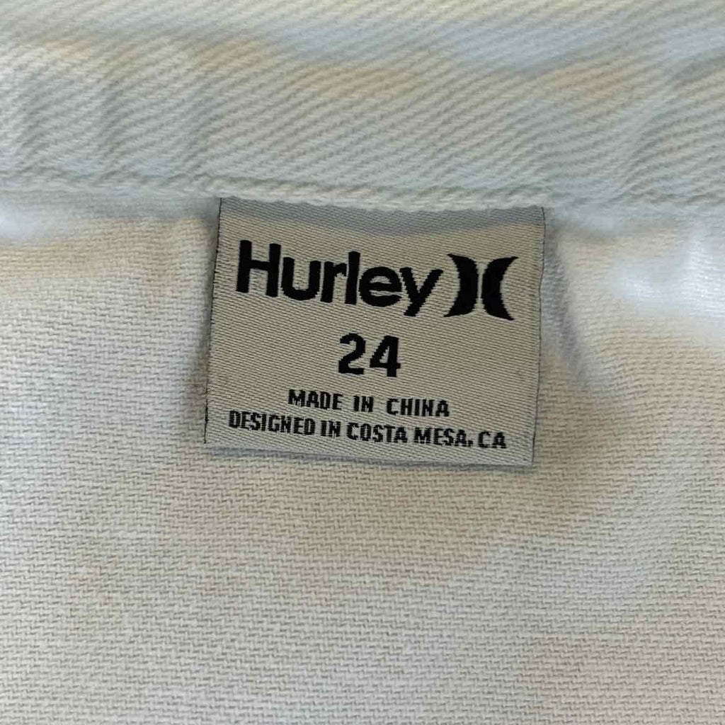 Hurley Size 24 White Denim Preloved Skirt