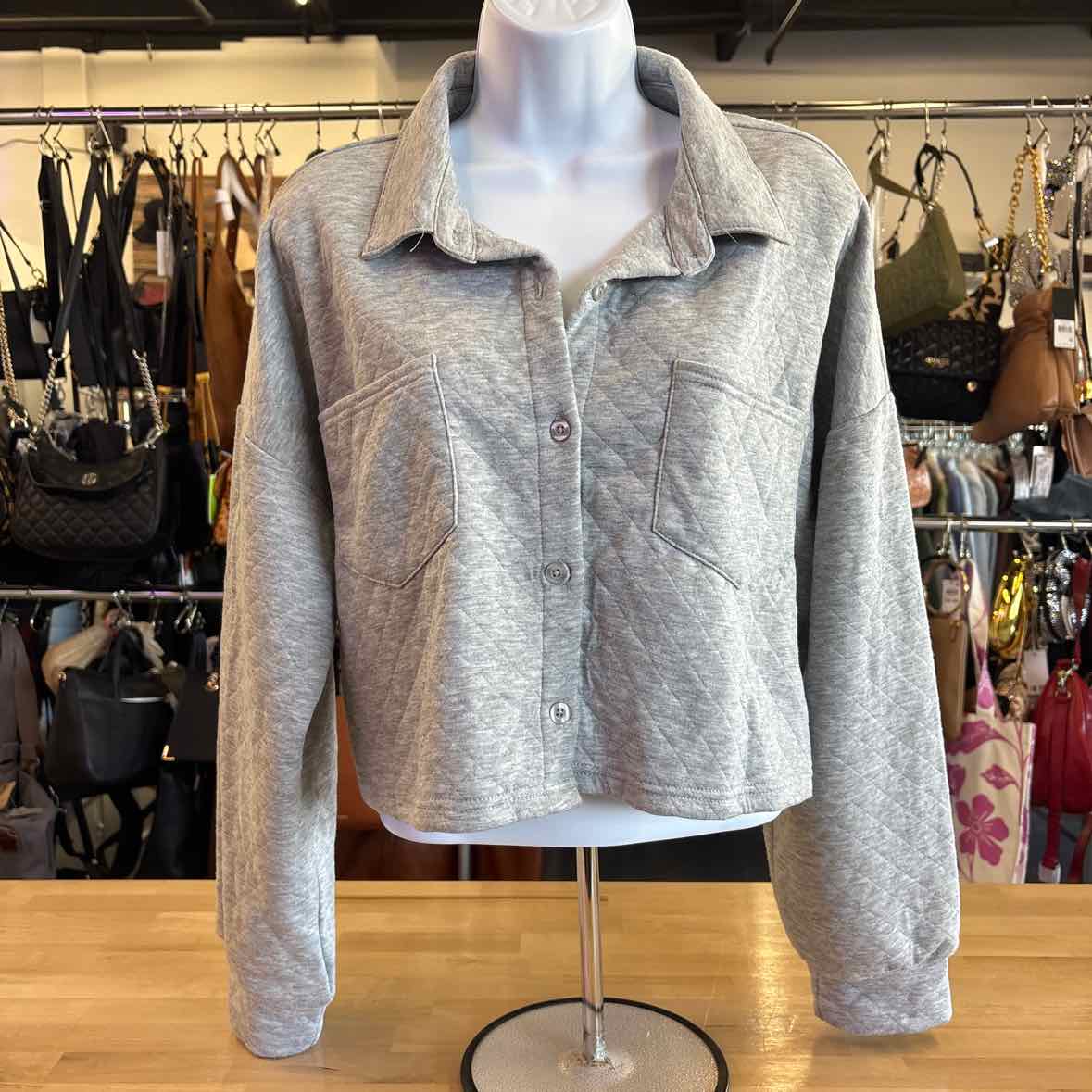 no comment Size XL Gray Quilted Preloved Jacket