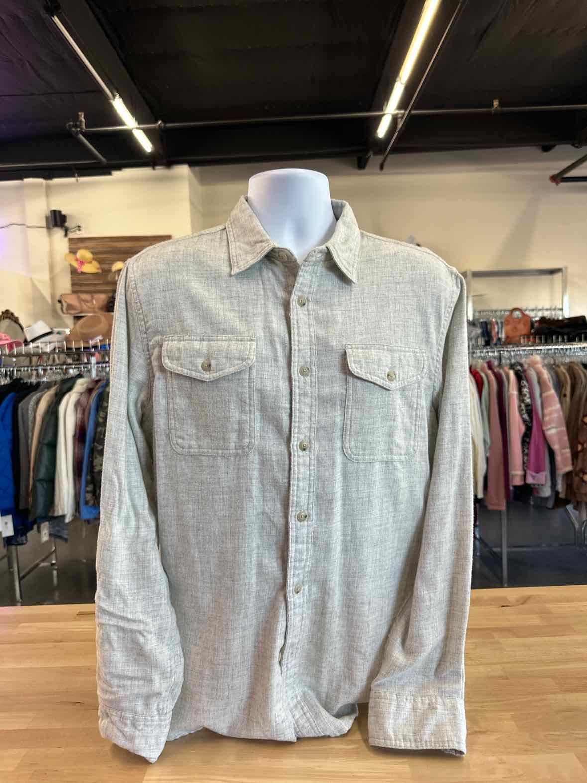 Sonoma Size M Gray MENS Button Down Shirt