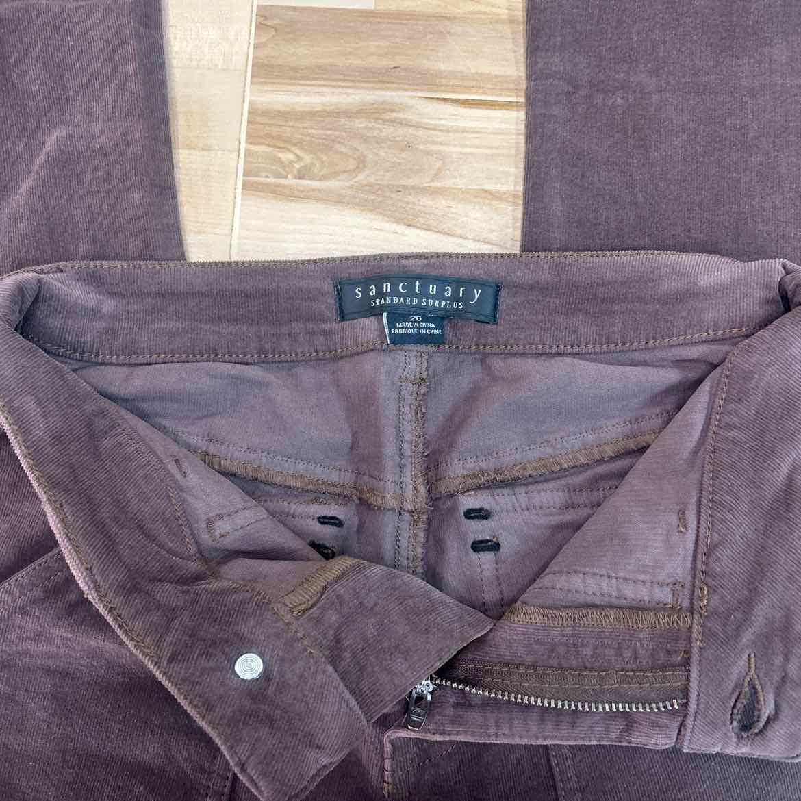 Santuary Size 26 Brown Corduroy Pants