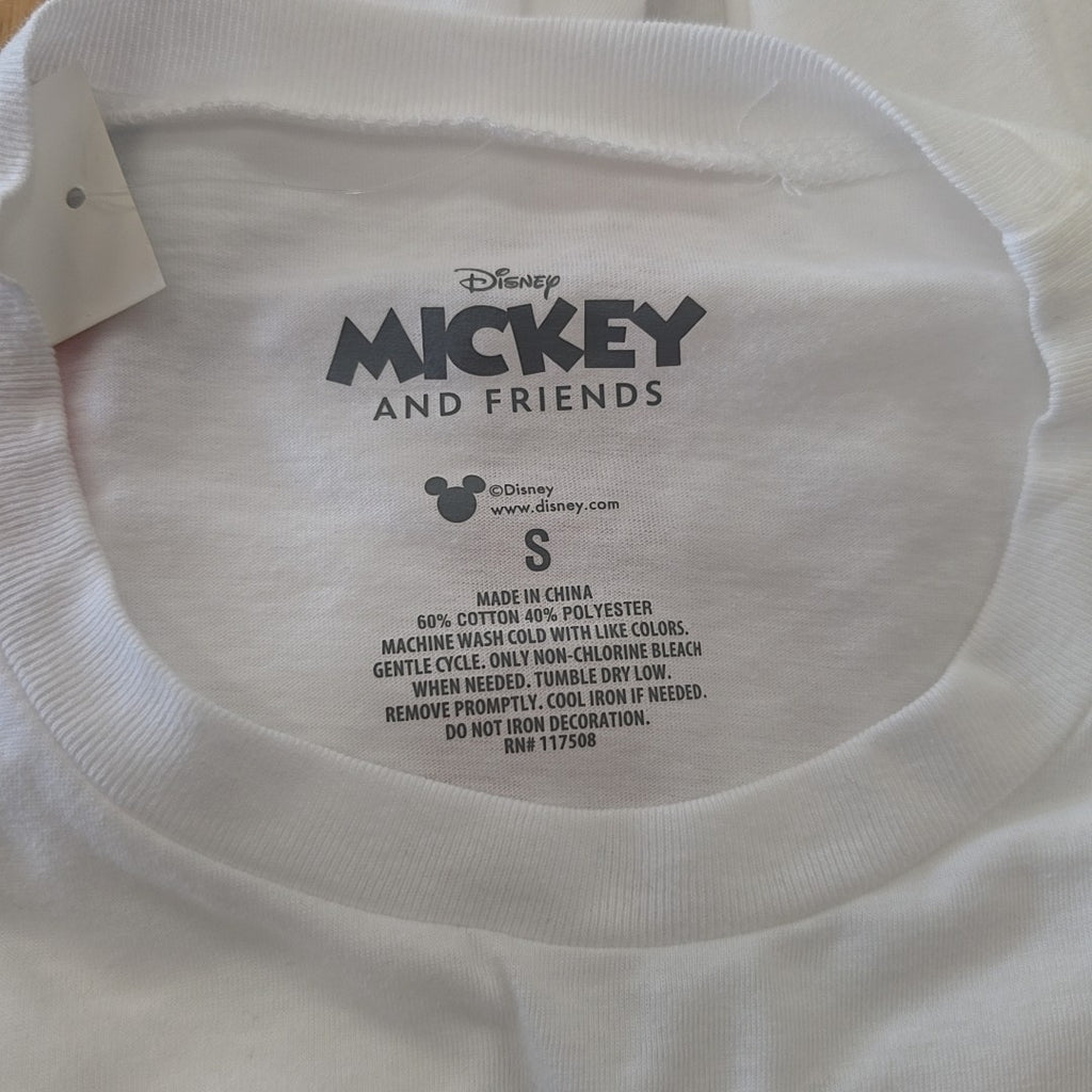 Disney Size S Friends of Mickey Graphic T-Shirt - White