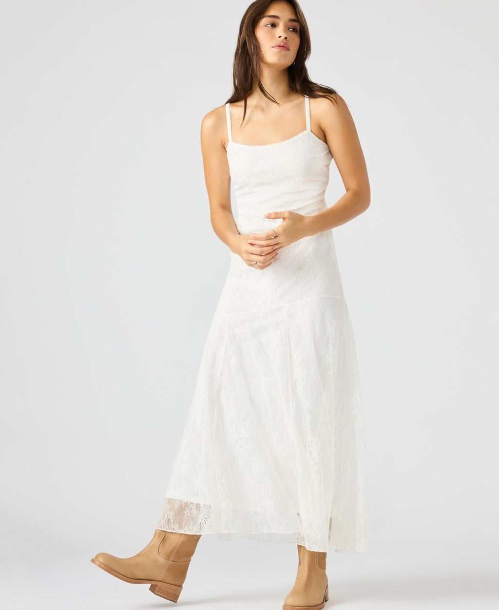 Steve Madden Women's Veera Dress Flowy Dresses - White - Size Large