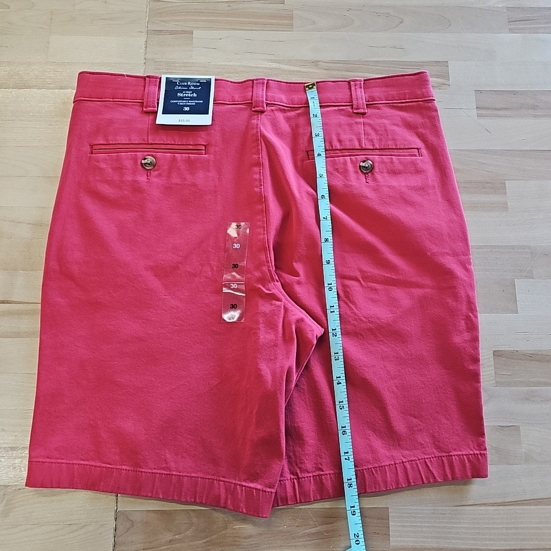 Club Room MENS Size 32  Red Regular-Fit 9" 4-Way Stretch Shorts