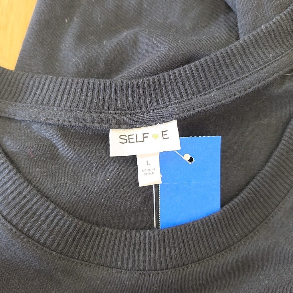 Self E Size L Black New T-Shirt SS