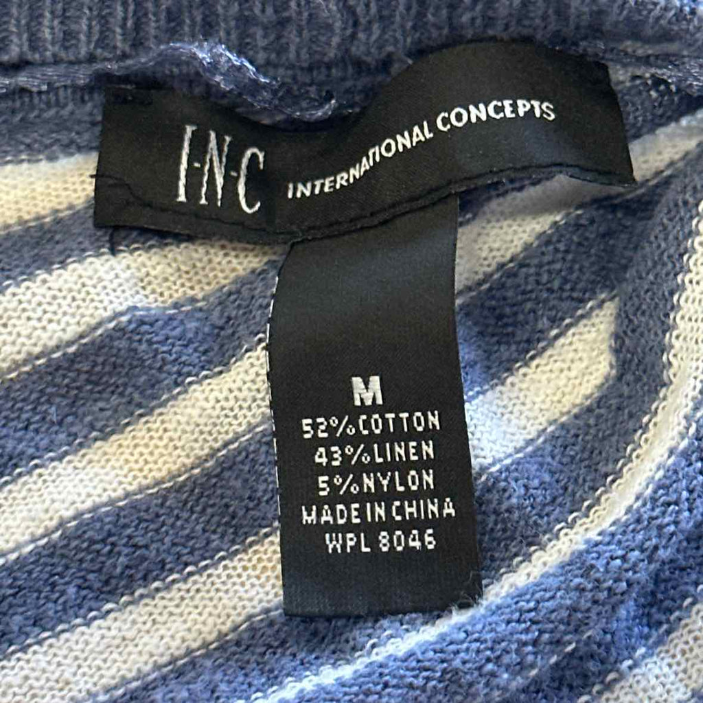 INC Size M Blue/White Cardigan