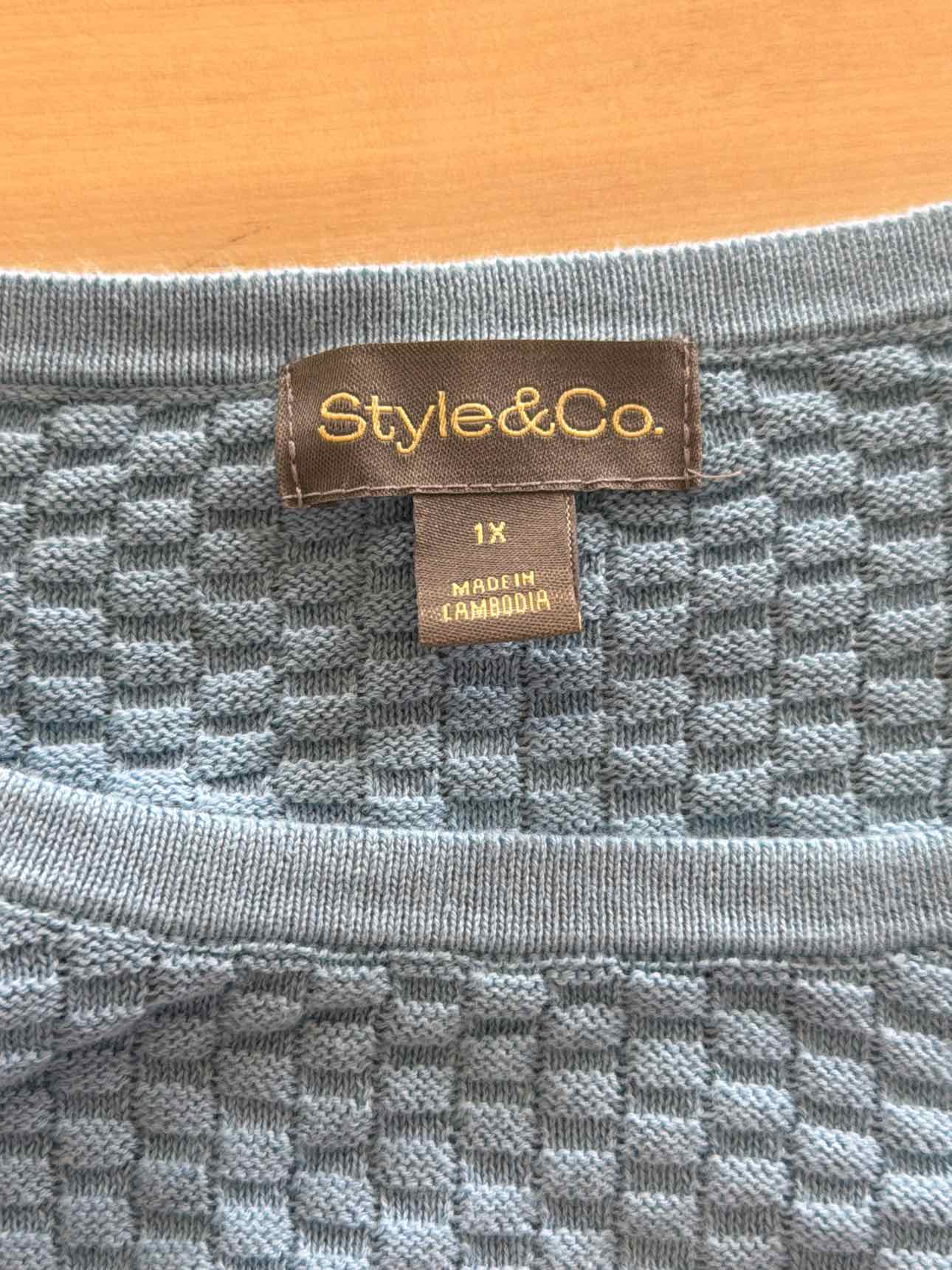 Style & Co. Size 1X Blue New Sweater