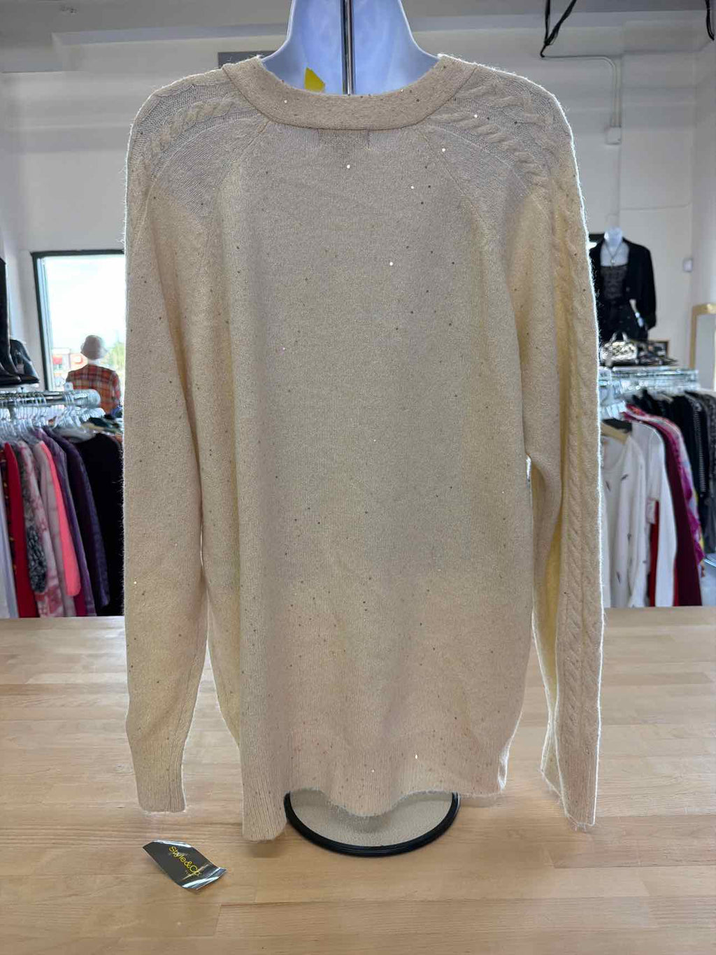 Style & Co. Size 1X Beige Cardigan