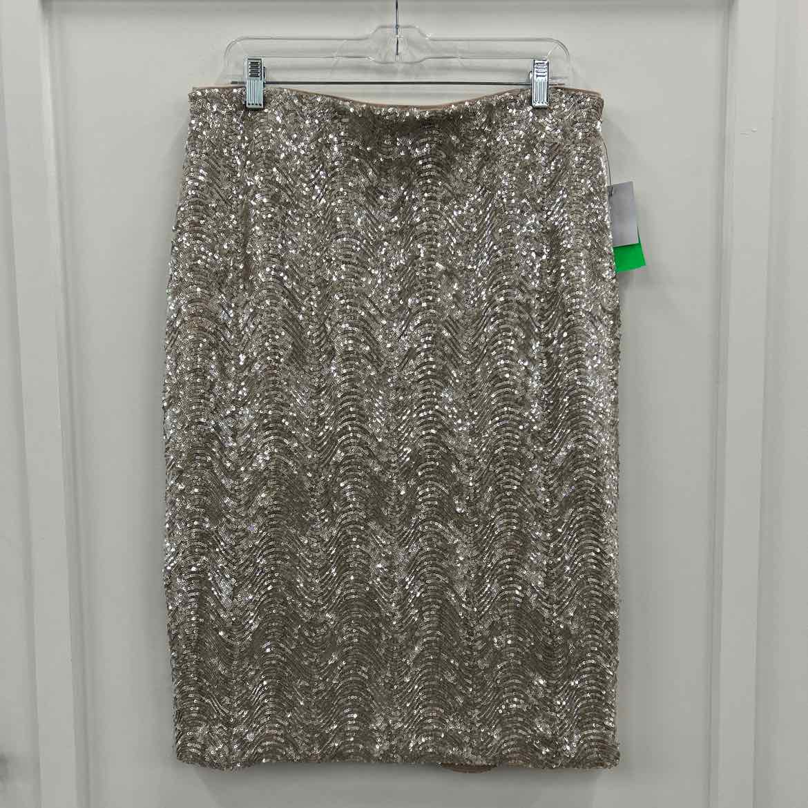 Muse Women's Sequin-Pattern Pencil Skirt - Champagne