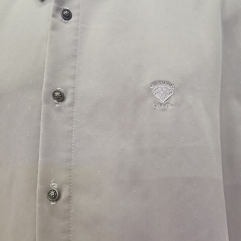 White Diamond Size L Beige Used MENS Button Down Shirt