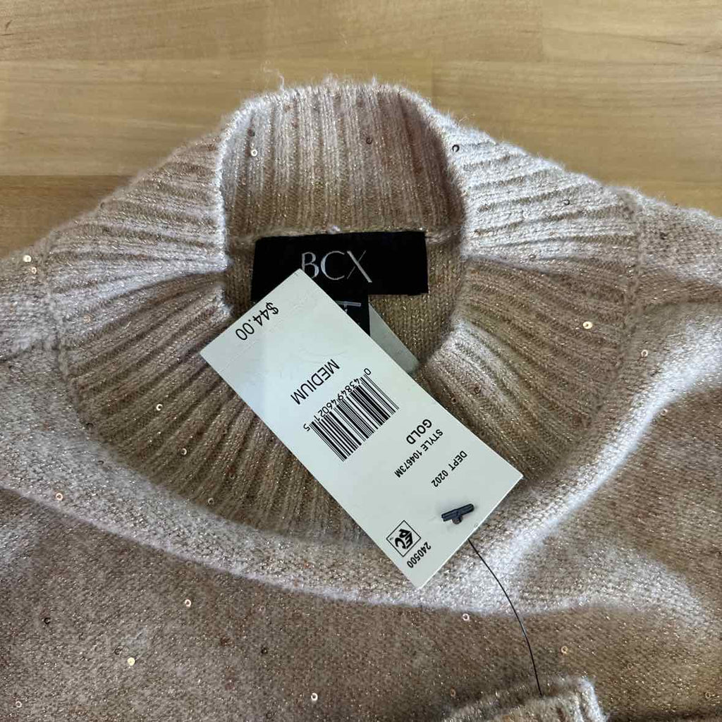 Bcx Juniors' Sequined Mock-Neck Ribbed-Hem Dropped