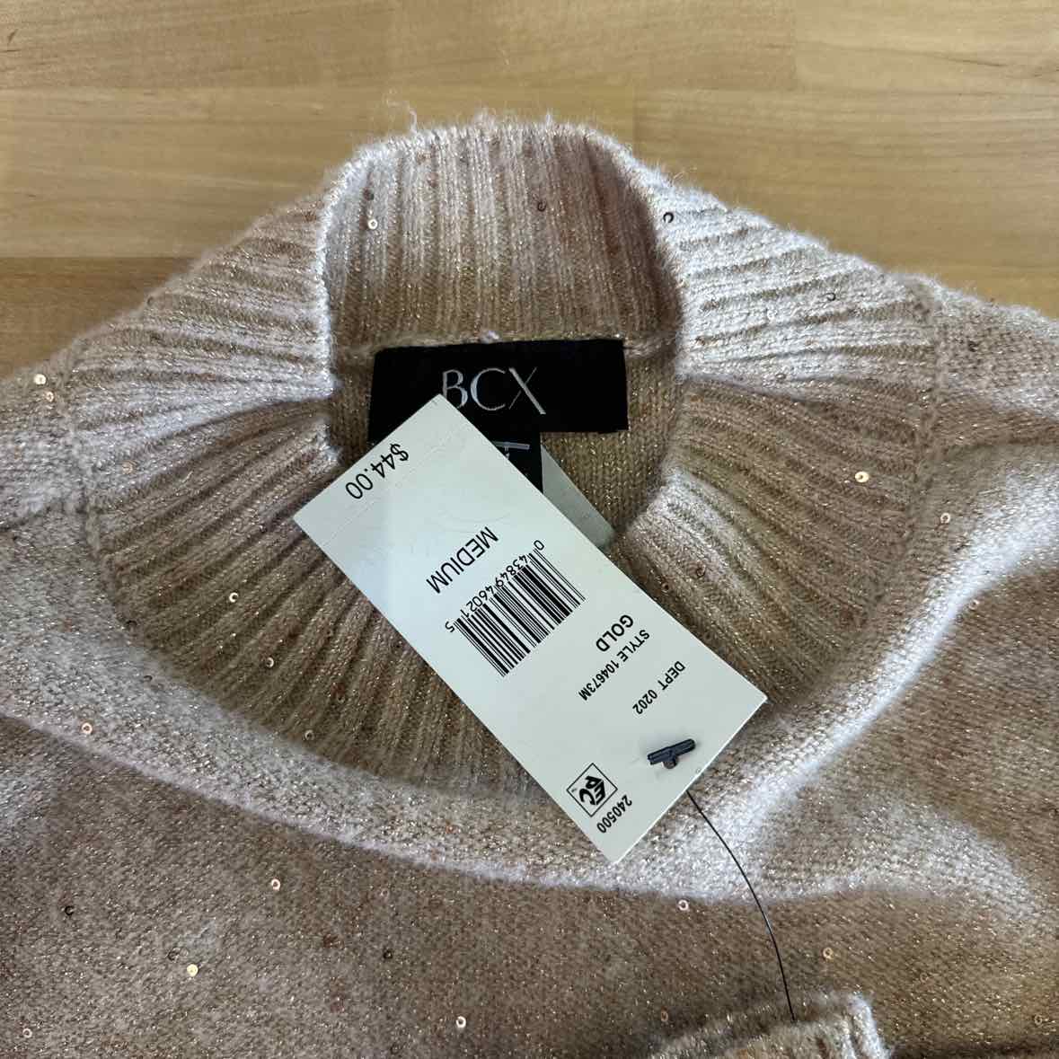 Bcx Juniors' Sequined Mock-Neck Ribbed-Hem Dropped