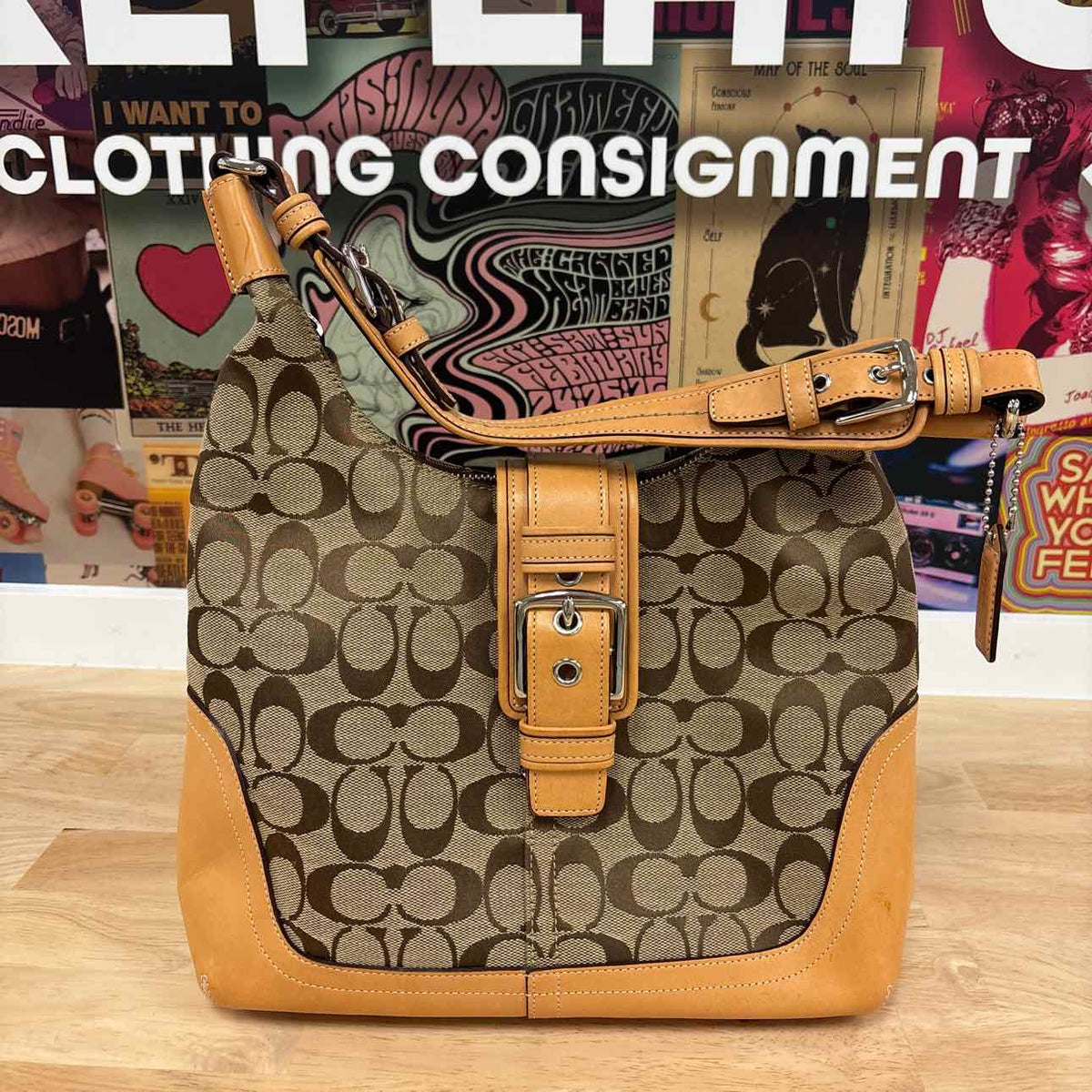 Coach Tan Leather Preloved Handbag