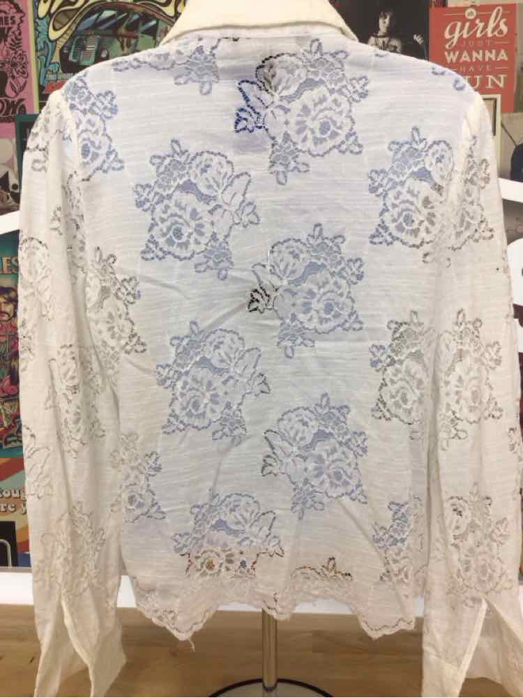 White House Black Market Size M White Preloved Longsleeve