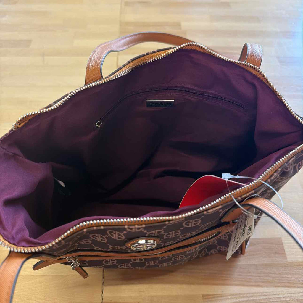 Giani Bernini Logo Large Nylon Tote, Created for Macy's - Chocolate/brown