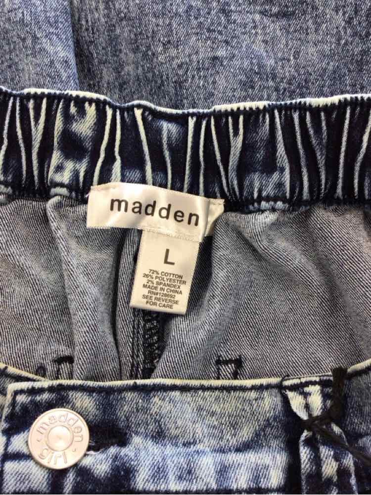Steve Madden Size L Wide-Leg Cargo Skater Jeans - Dark Wash
