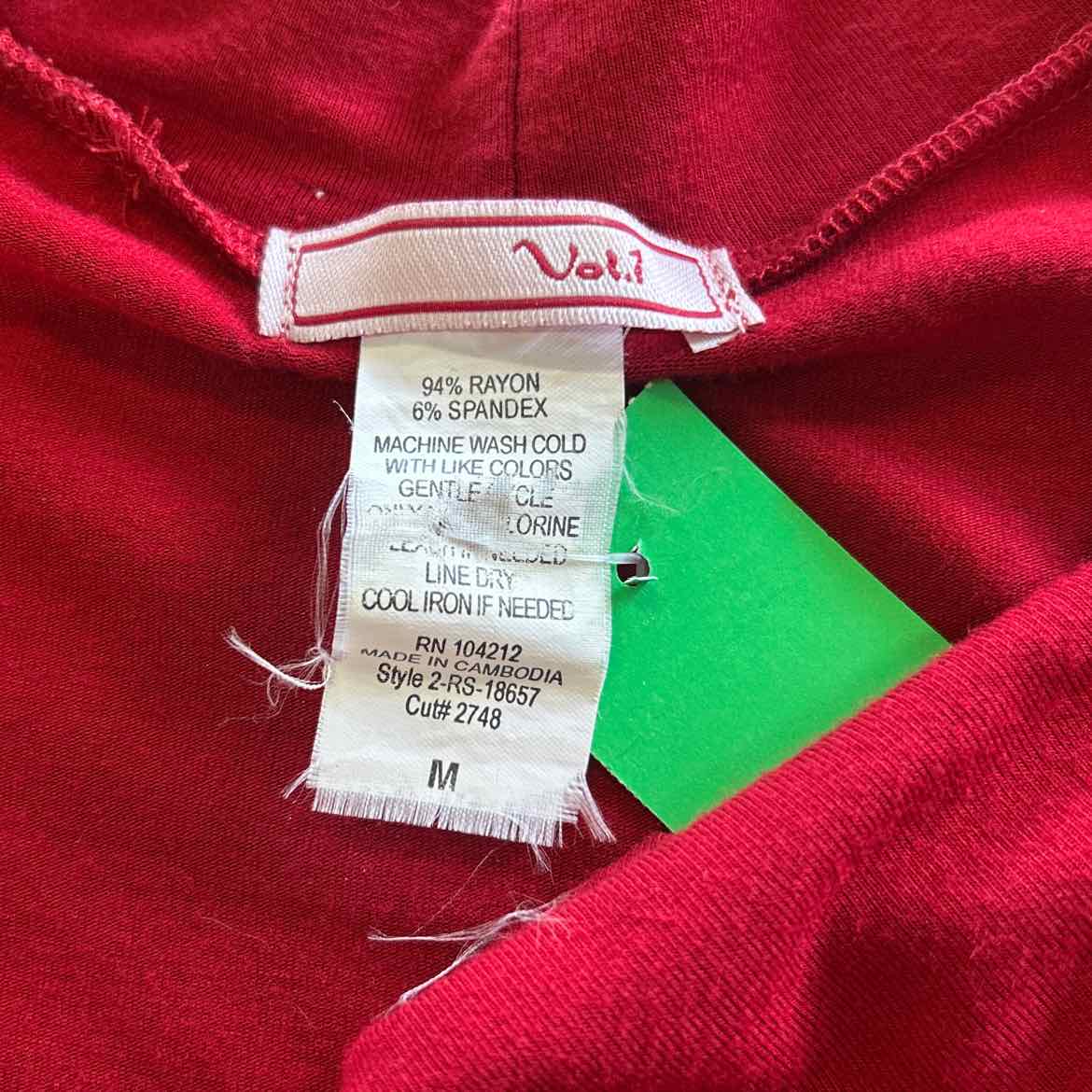 Vol.1 Size M Red Rayon Preloved Blouse SS
