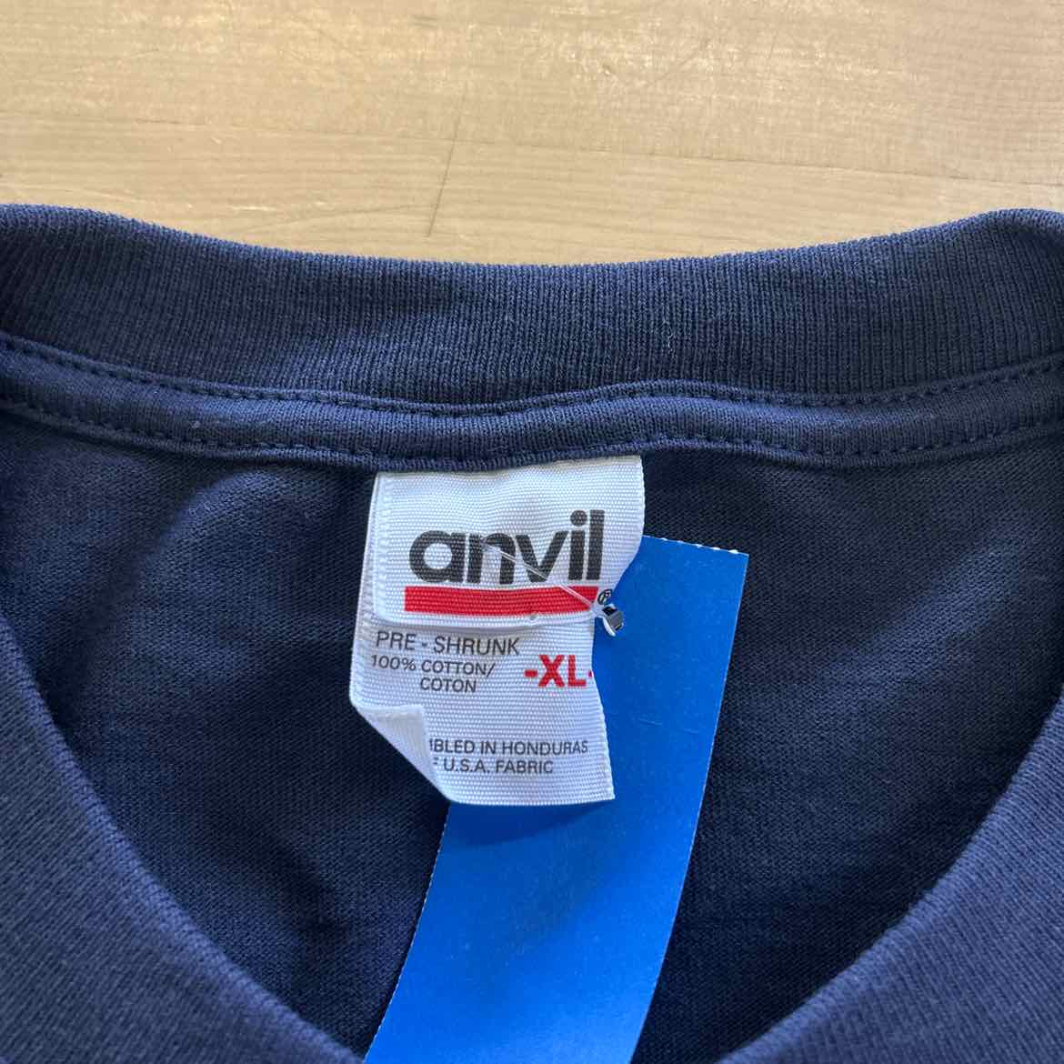 anvil Size XL Navy Preloved MENS T-shirt