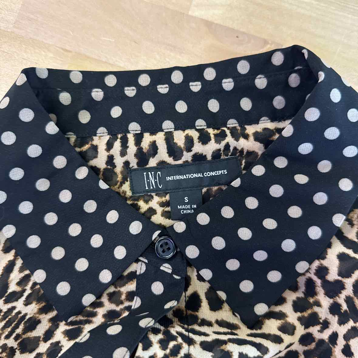 INC Size S Brown Blouse