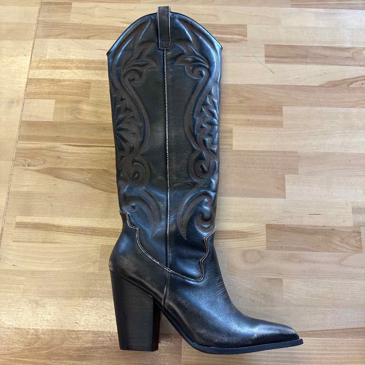 Steve Madden Size 9.5 Brown Leather Cowboy Boots