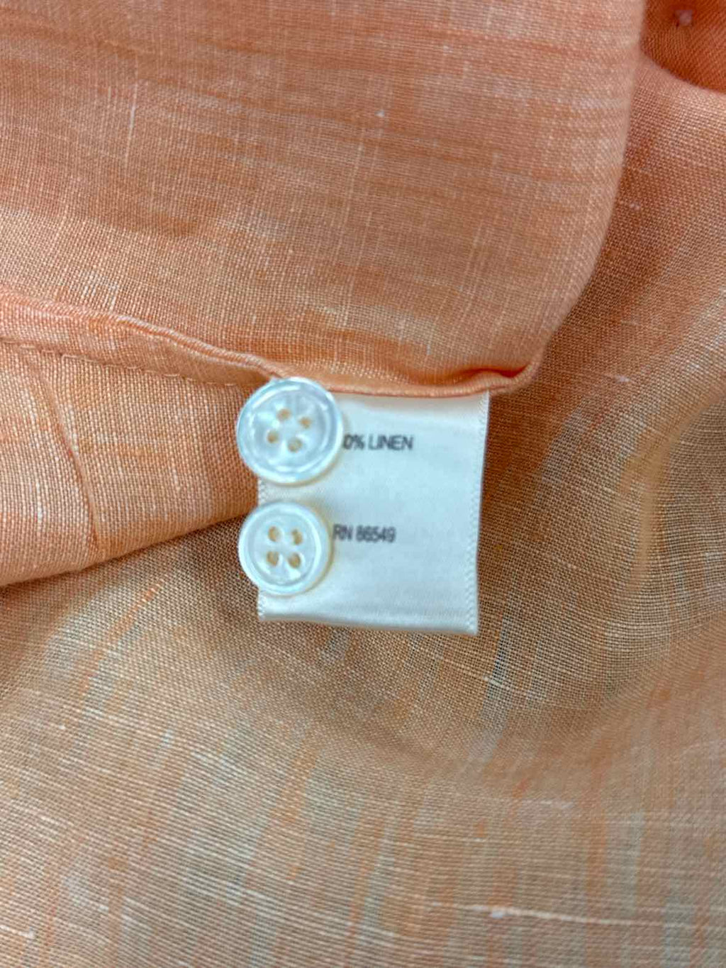 Tommy Bahama Size XS Orange Linen Preloved Button Down LS