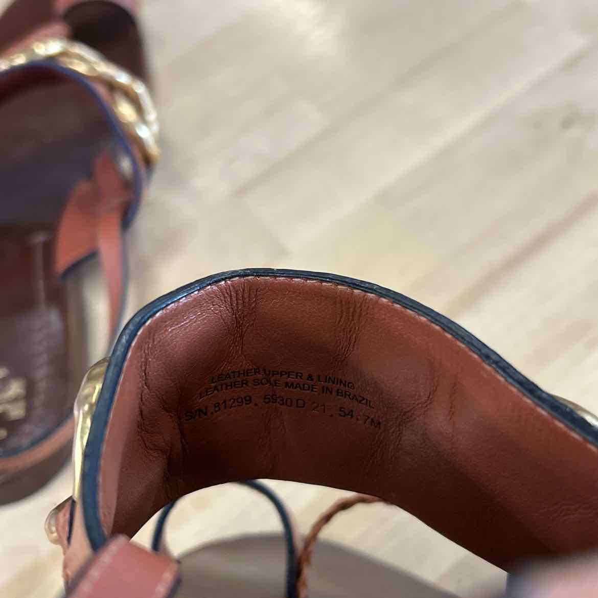 Tory Burch Size 7 Brown/Gold Preloved Sandals