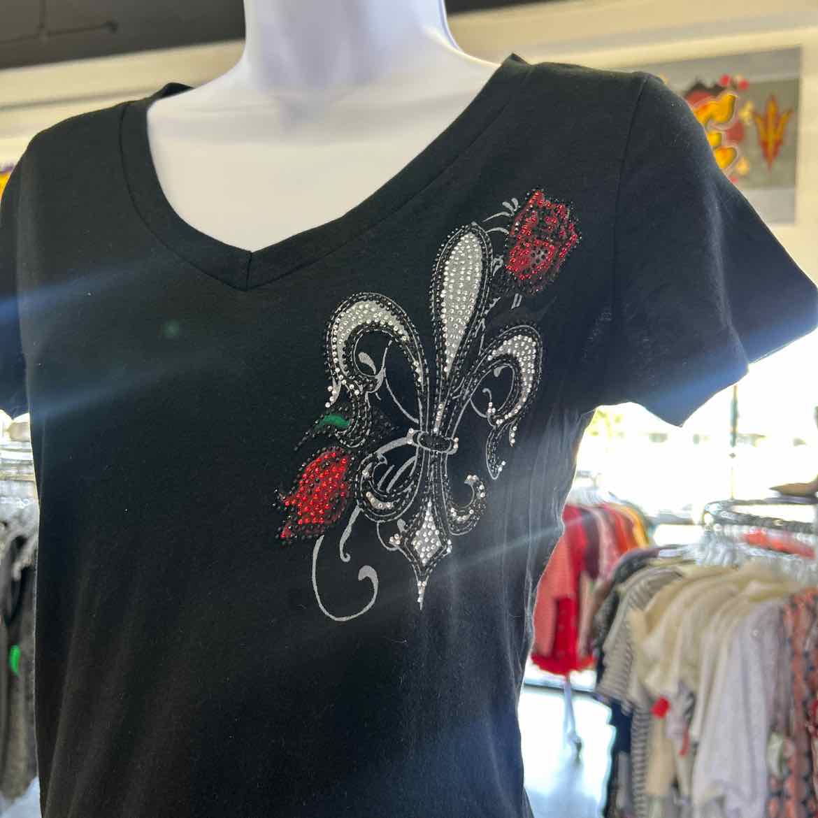 Vocal Size S Black Cotton Preloved T-Shirt SS