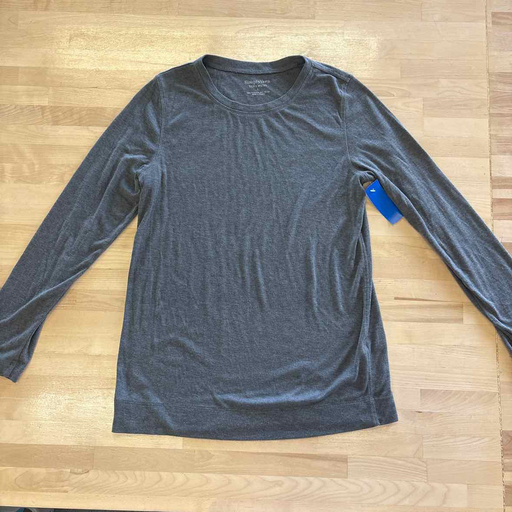 simply vera Size L Gray Long Sleeve