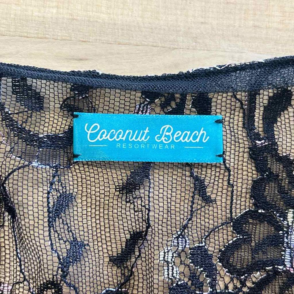 Coconut Beach Size S Black Lace Preloved Coverup