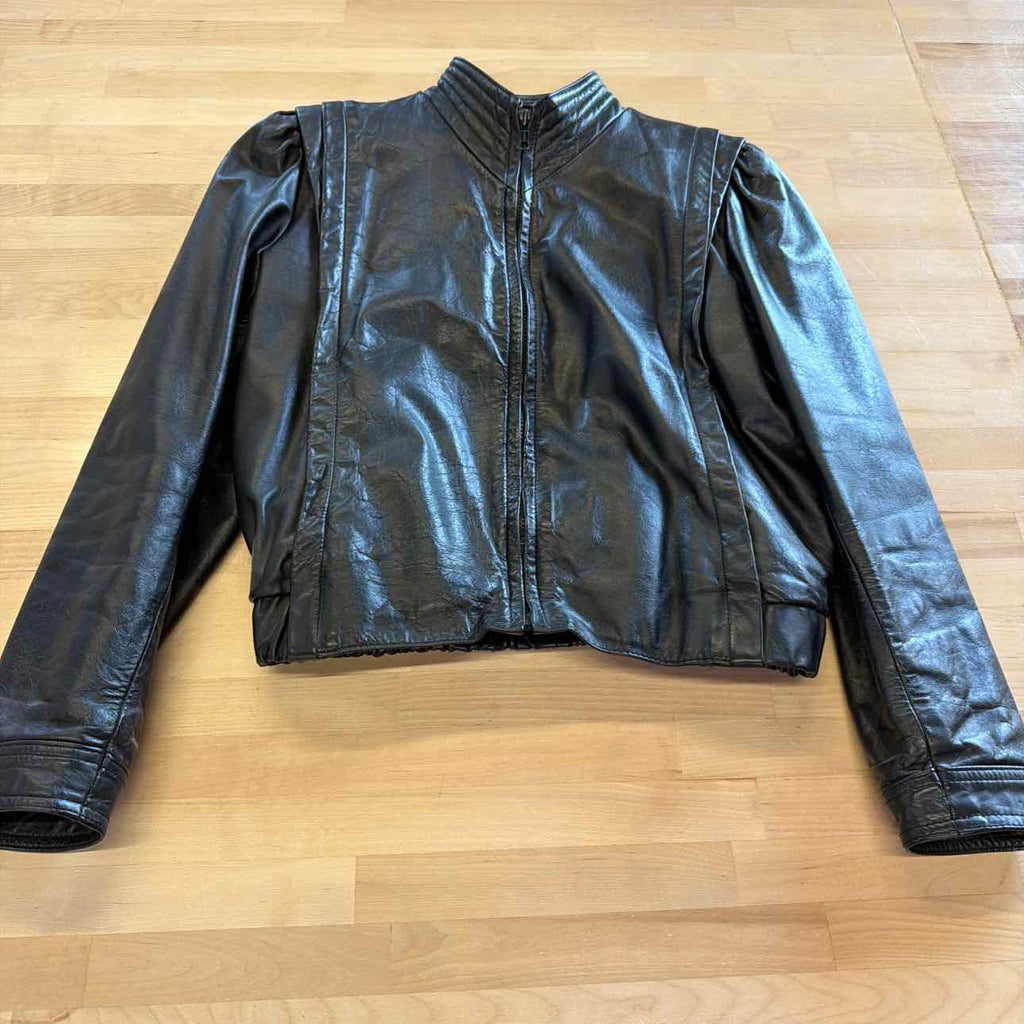 CasaBlanca Size 9 Black Leather Jacket