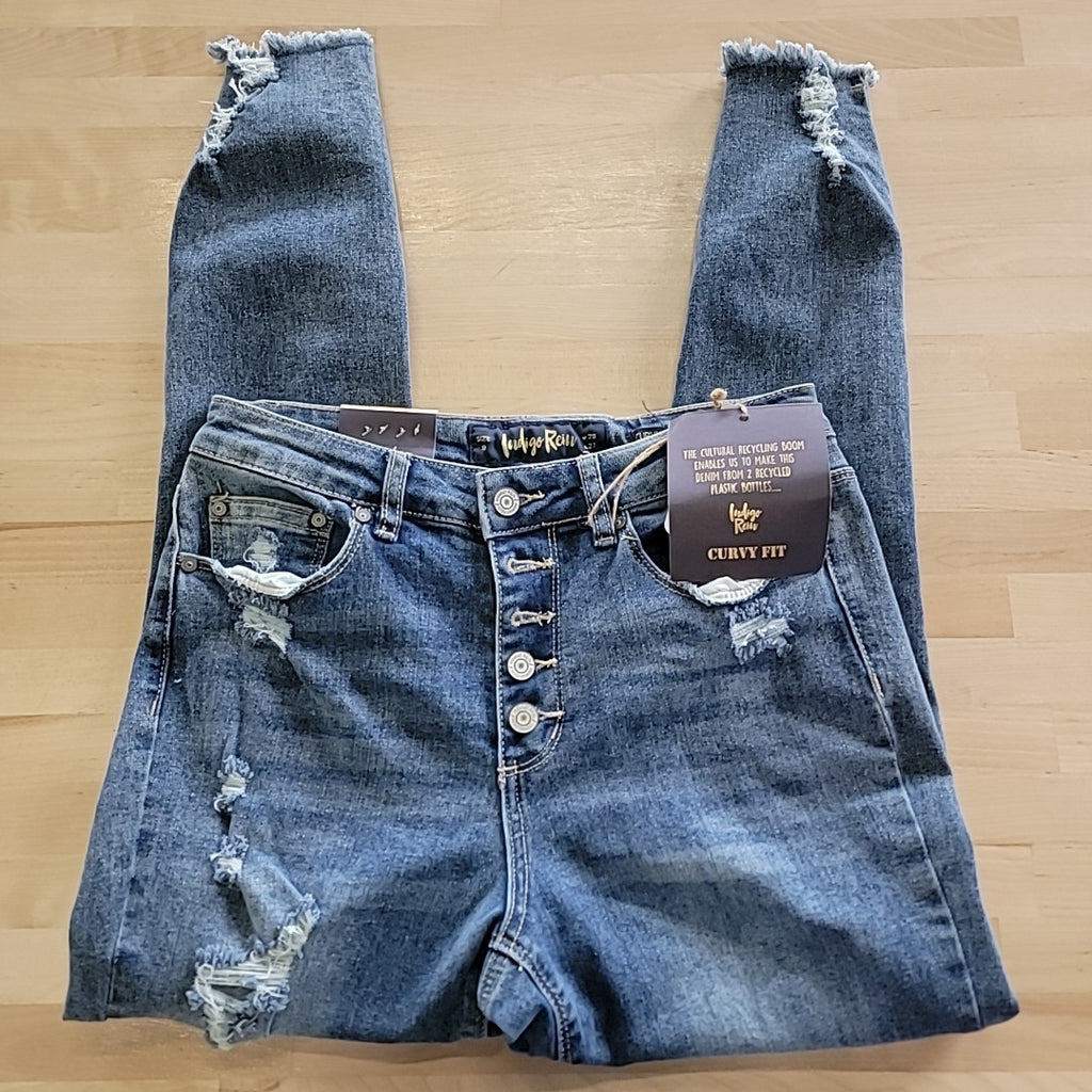 Indigo Rein Size 9 Blue Recycled Denim Curvy Fit NWT