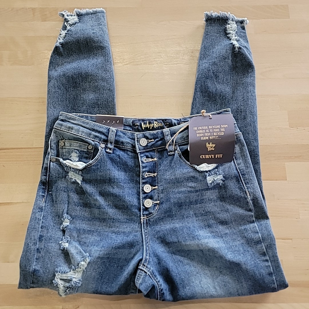 Indigo Rein Size 9 Blue Recycled Denim Curvy Fit NWT