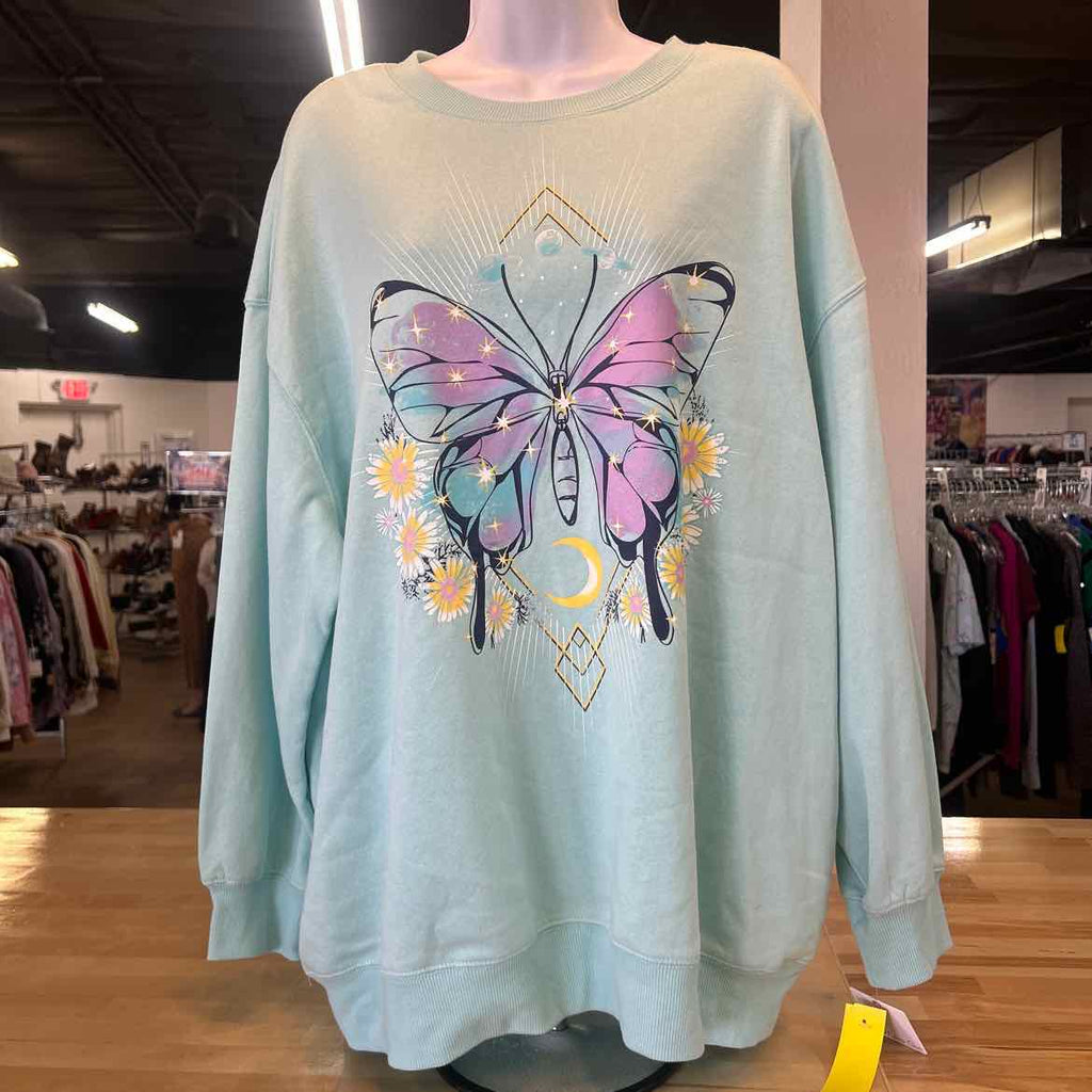 Rebellious One Size 2X Blue New Sweatshirt