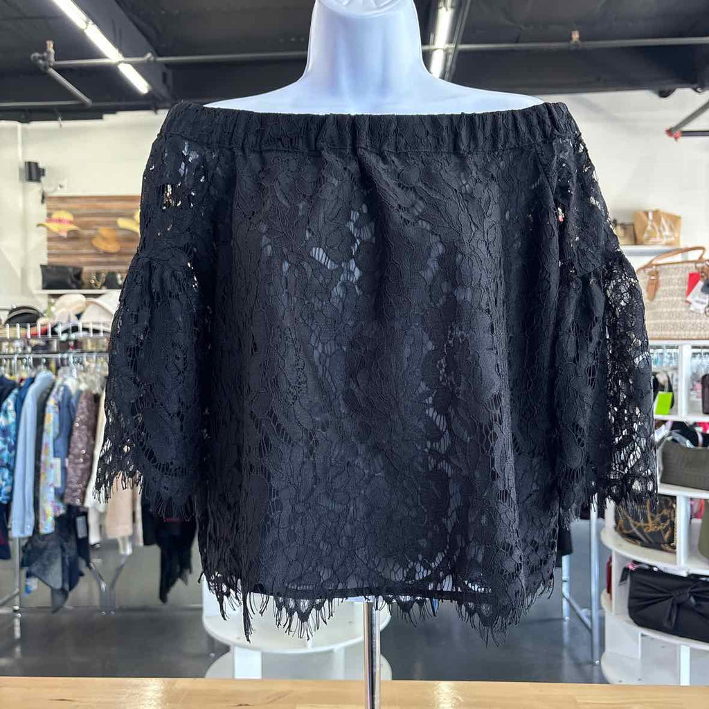 Jessica Simpson Size S Black Lace Preloved Blouse SS