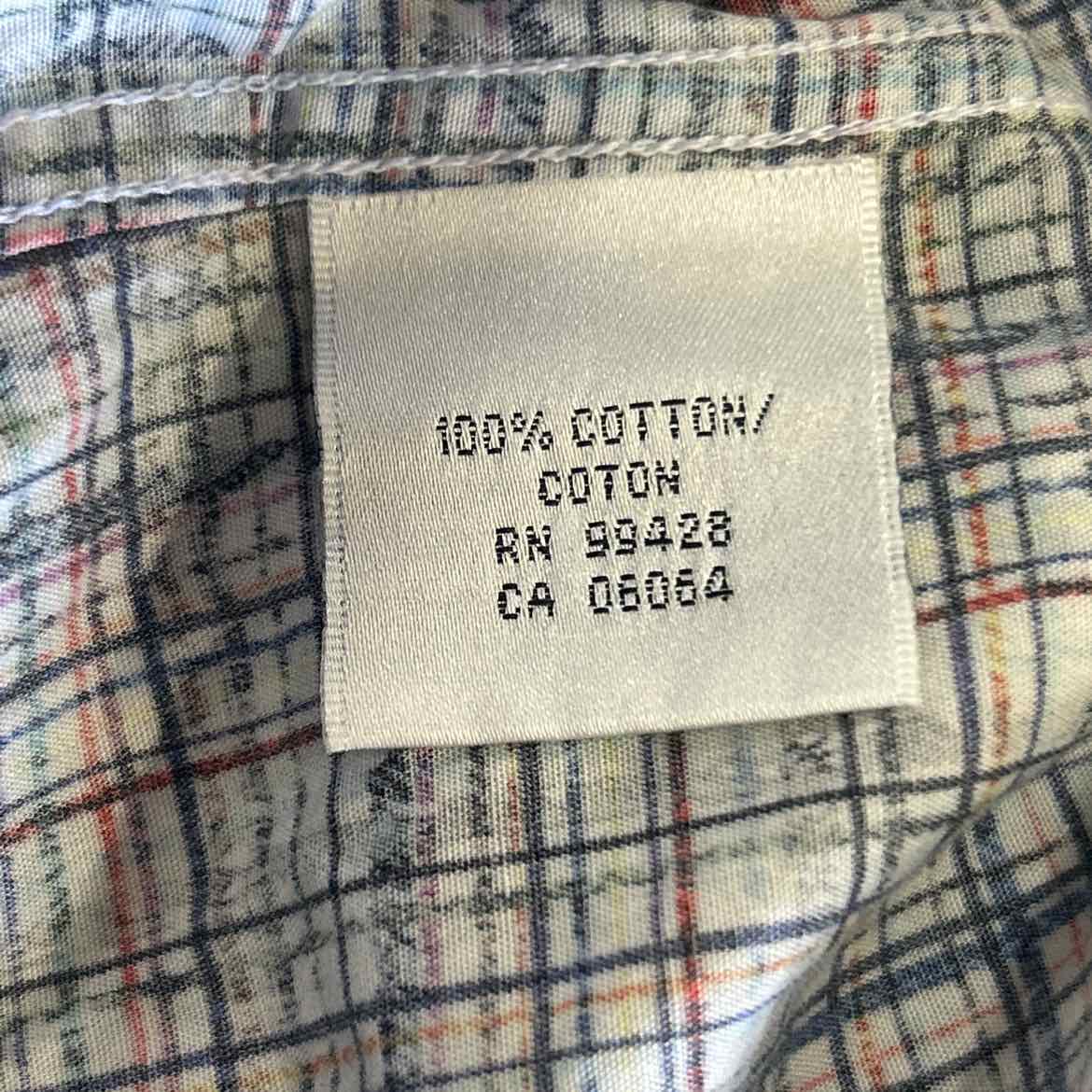 Bugatchi Size M Blue Red MENS Button Down Shirt