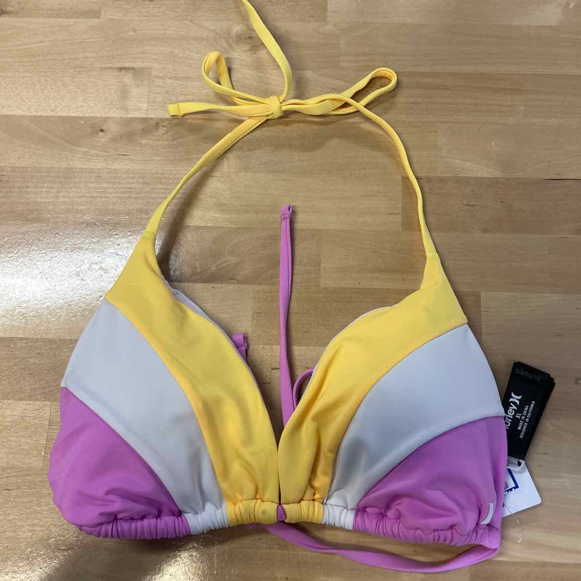 Hurley Size XL Summer Block Tri Womens Bikini Top