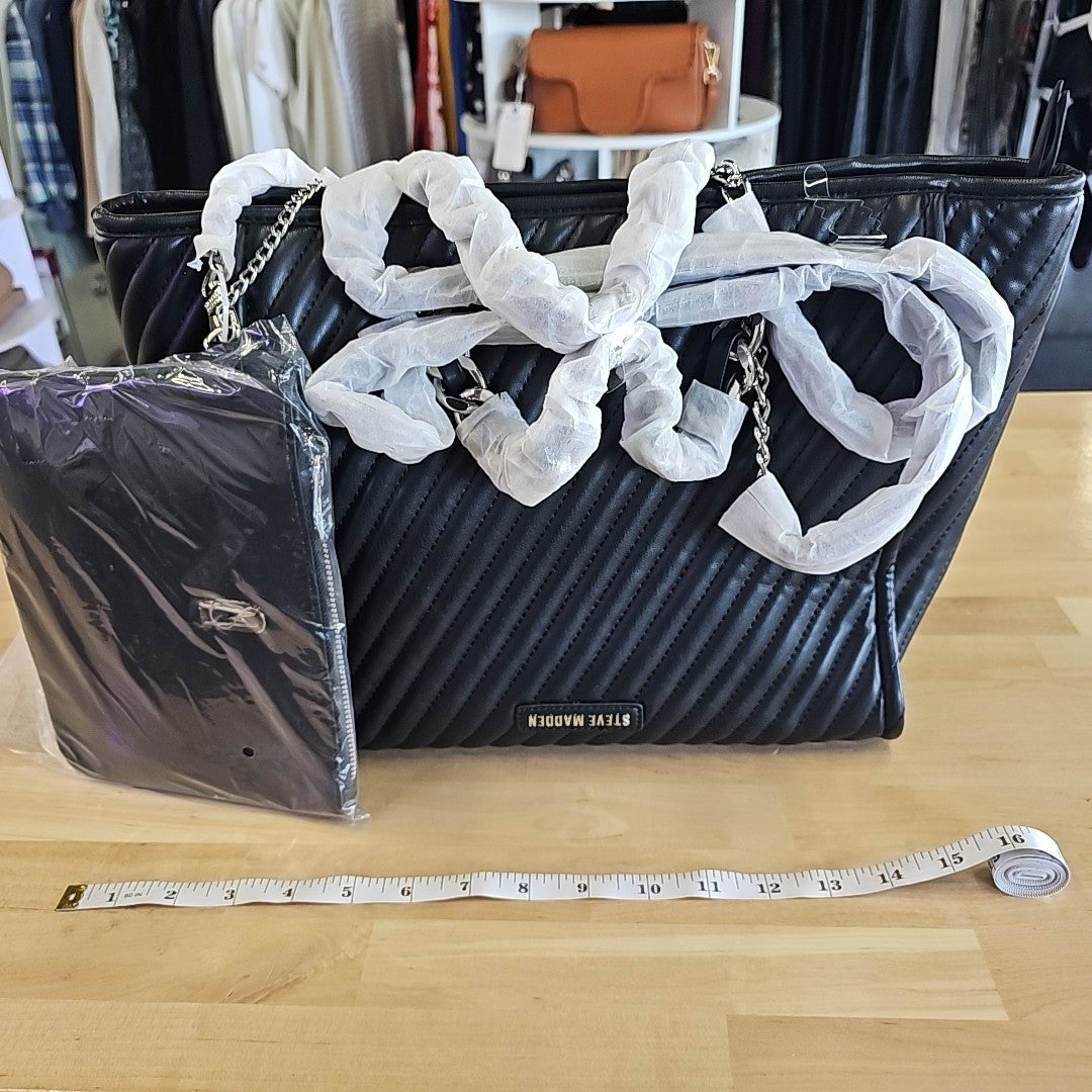 Steve Madden Bkatt-H Tote with Pouch Black Bags