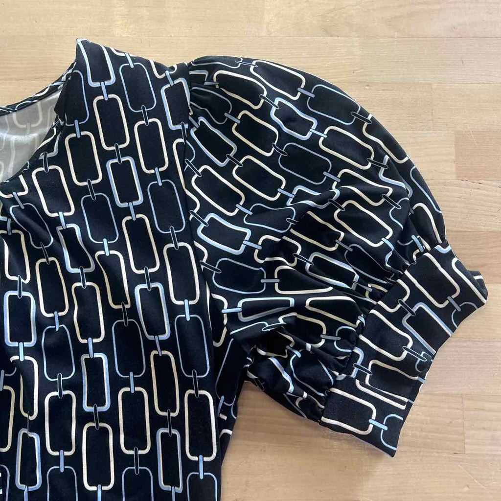 Notations Size L Black Polyester Preloved Blouse SS