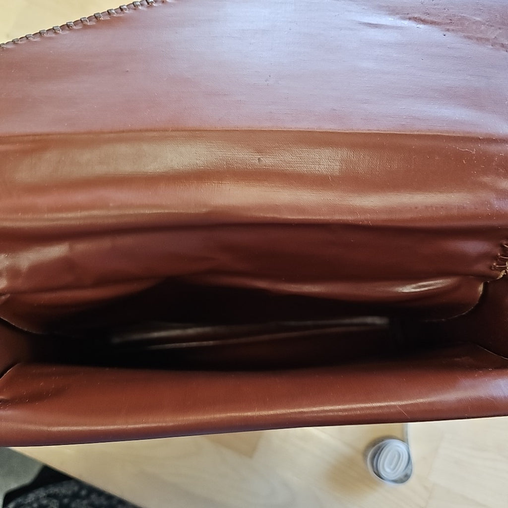 Brown Square Leather Preloved Handbag