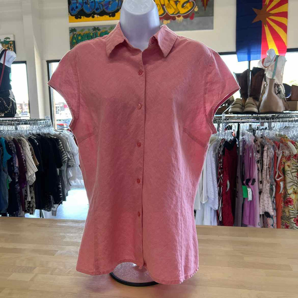 Jones Wear Size 12 Pink Preloved Button Down SS