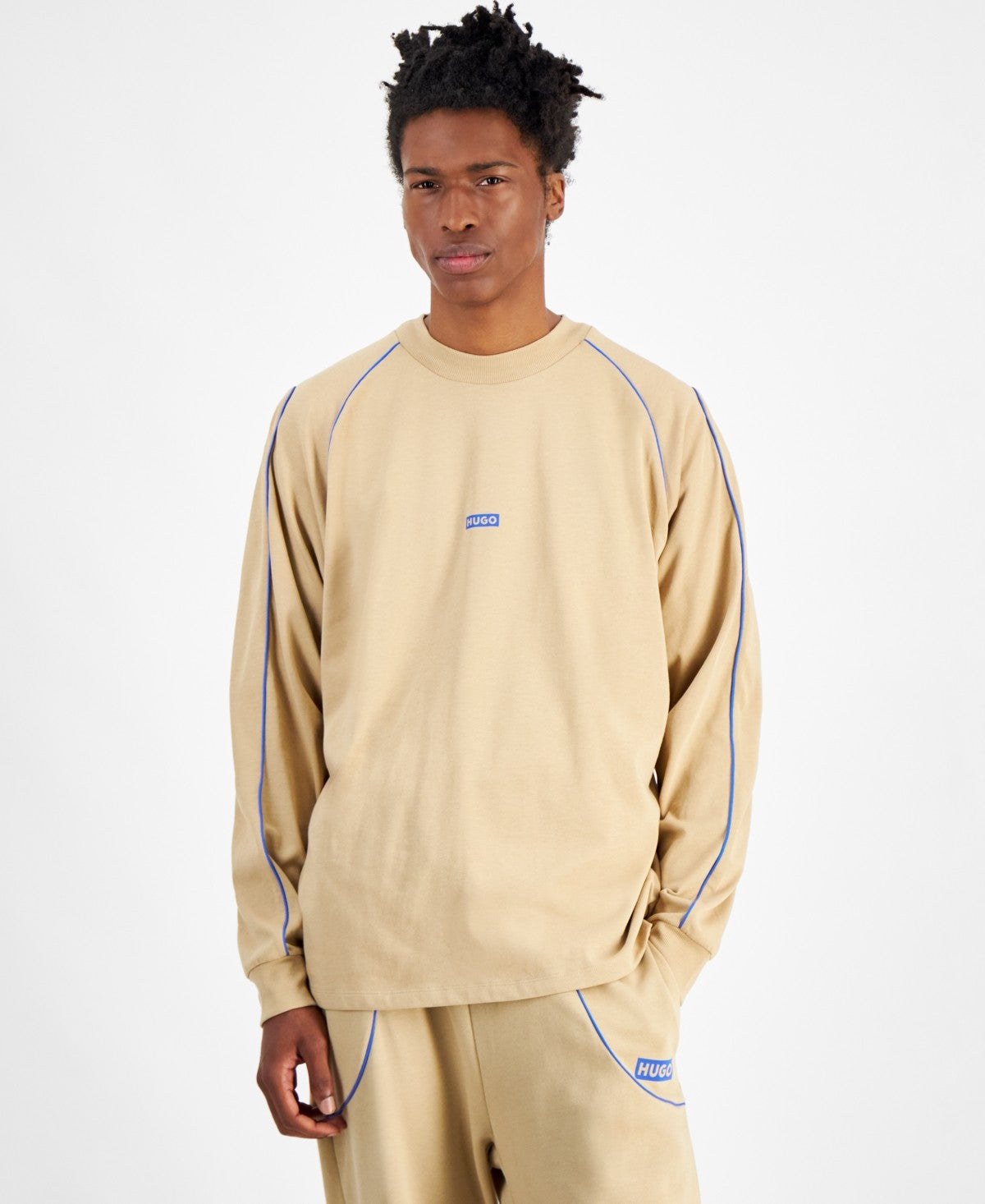 HUGO Size XXL Tan New MENS Long Sleeve Shirt