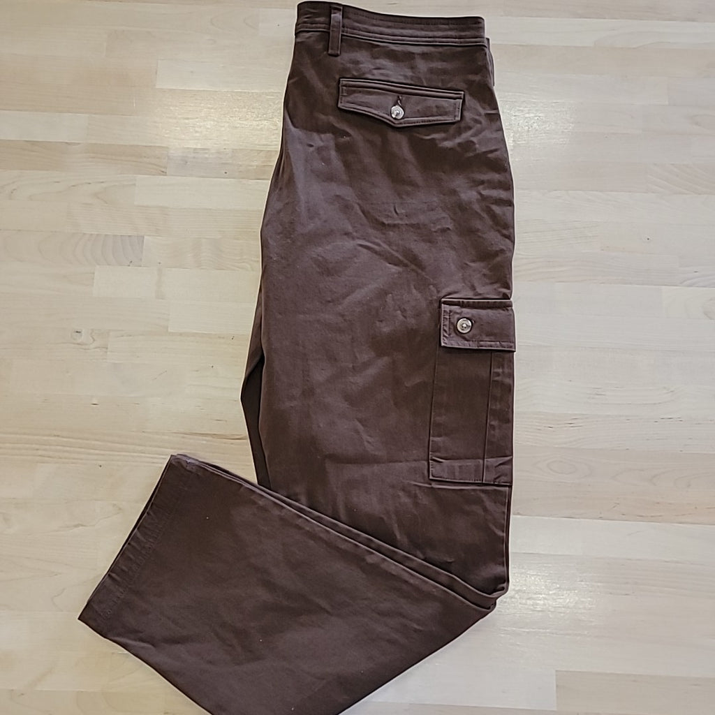 Club Room Men's Size 34 Regular-Fit Stretch Cargo Pants - Classic Brown