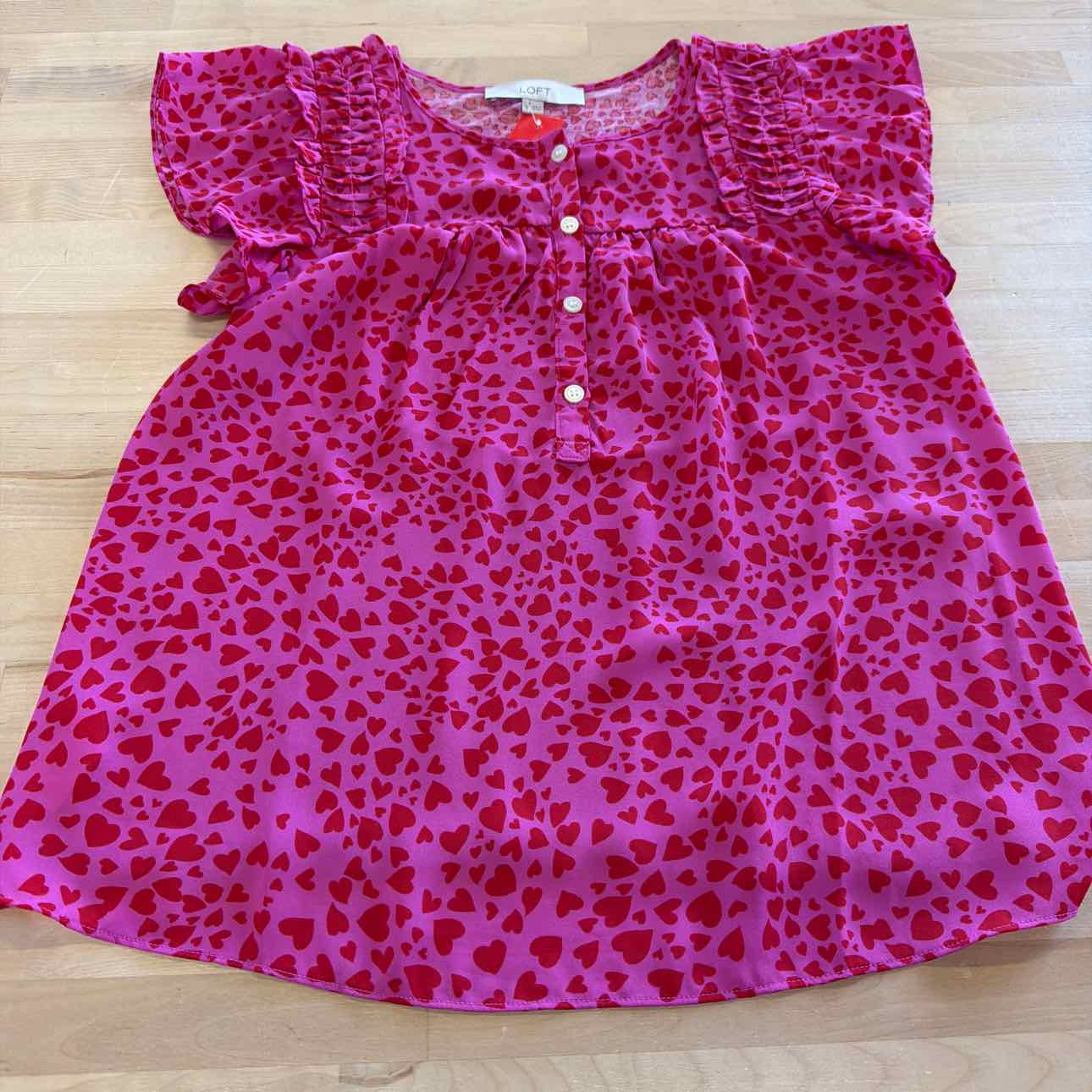 Loft Size S Pink/Red Preloved Blouse
