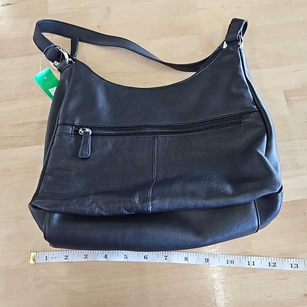 Giani Bernini Nappa Leather Hobo Bag - Black/Silver