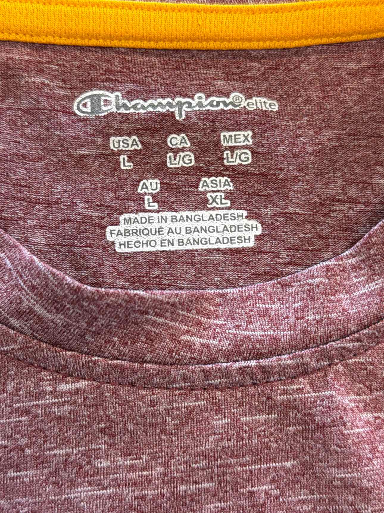 Champion Size L Red T-shirt