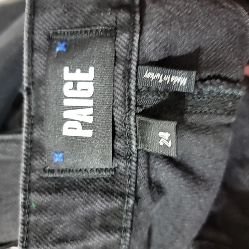 Paige Size 24 Robbie High Waist Cutoff Denim Gray Black Shorts NWT