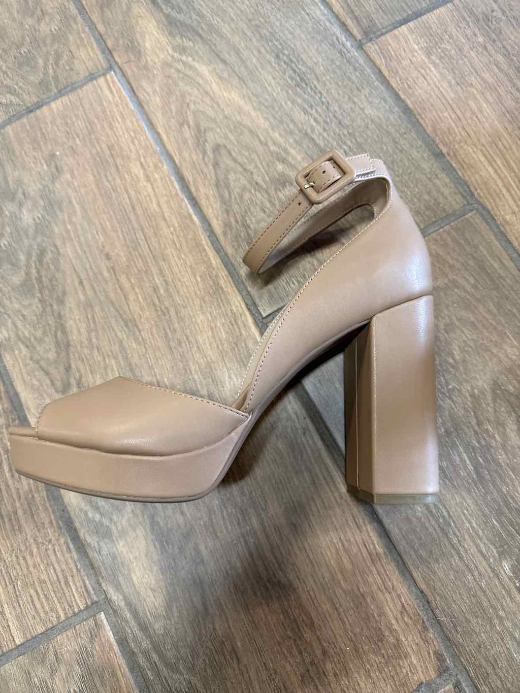 Sun Stone Reemaa Block-Heel Platform San Nude 12M