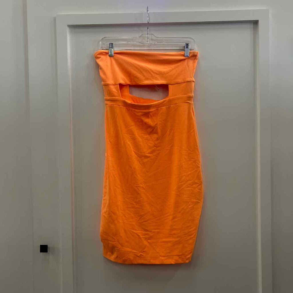 Susana Monaco Size L Neon Orange Strapless Cut-Out Tube Dress NWT