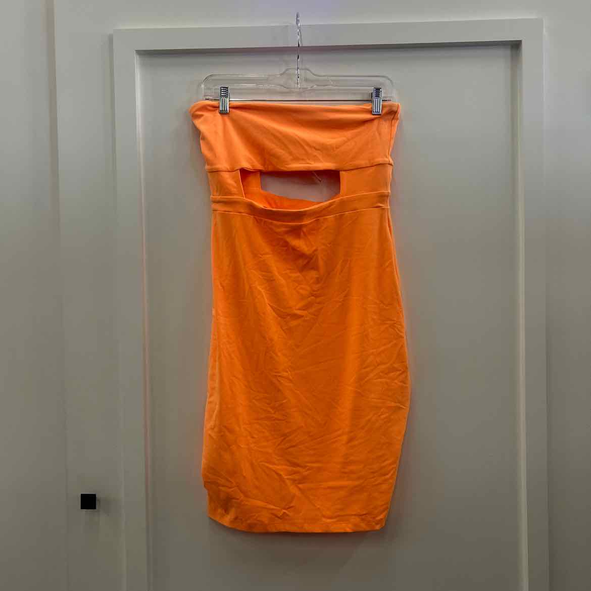Susana Monaco Size L Neon Orange Strapless Cut-Out Tube Dress NWT